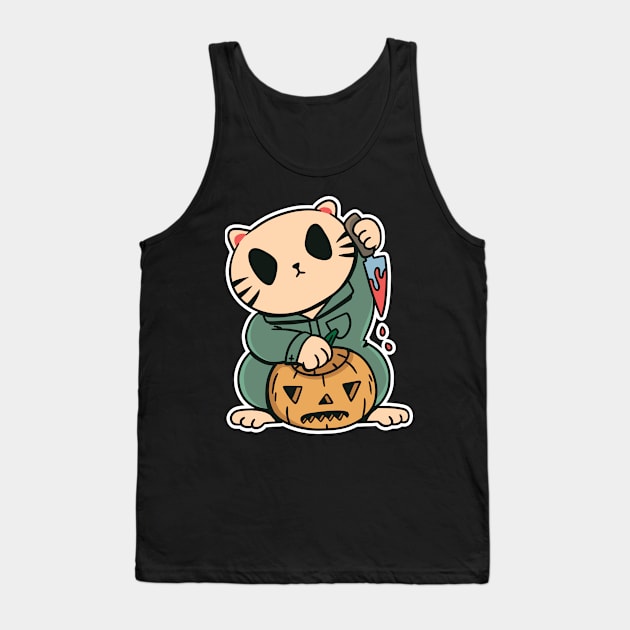 Lucky cat shirt halloween Tank Top by IconRose